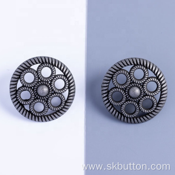 Customize hollow flower shape design antique shank buttons